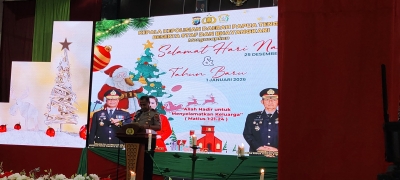 Perayaan Natal bersama Polda Papua di Aula Mapolres Nabire. 