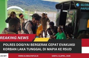 Polres Dogiyai Bergerak Cepat Evakuasi Korban Laka Tunggal di Mapia ke RSUD