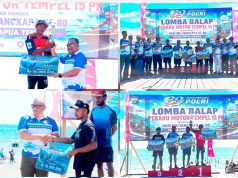 Ditpolairud Polda Papua Tengah Sukses Gelar Final Lomba Balap Perahu 15 PK di Pantai Nabire