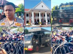 Polres Nabire Kawal Persidangan Kasus Waroki Berlangsung Aman dan Kondusif